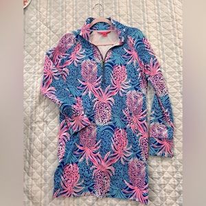 UPF 50+ Borealis Blue Tropic Down Low Dress by Lilly Pulitzer Size Small